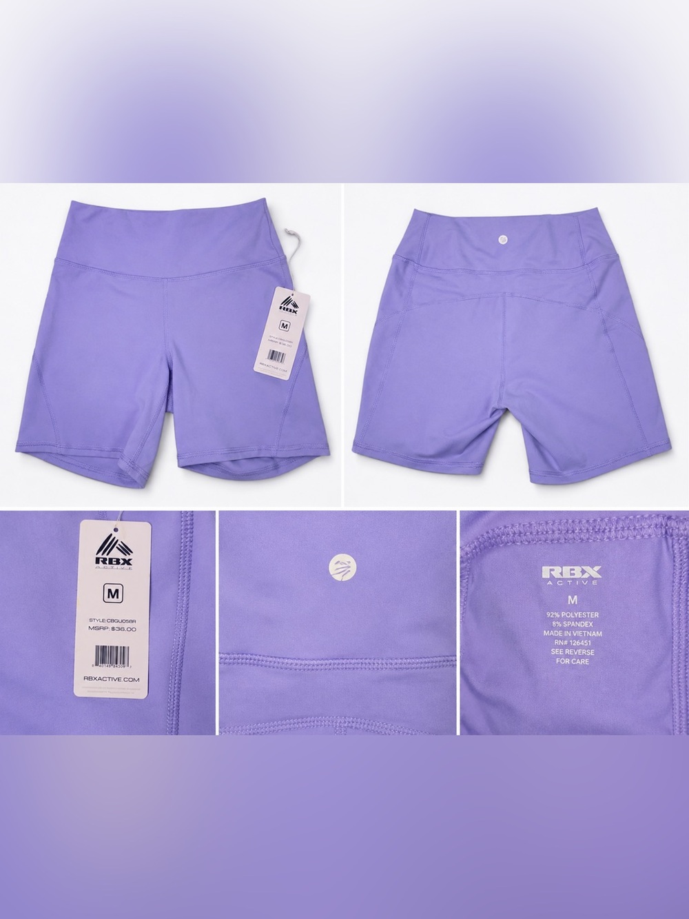 High-Rise Biker Shorts Purple Size M NWT